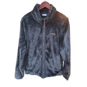 Columbia Jacket Women's XL Gray Fire Side Sherpa Full Zip Fleece Jacket warm